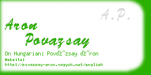 aron povazsay business card